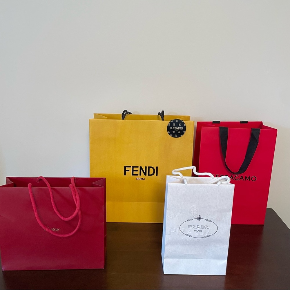 Collection of designer shopping bags
